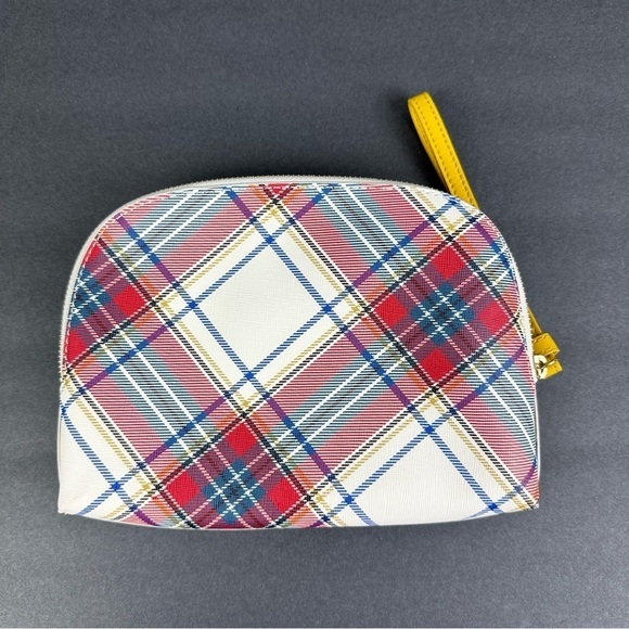 Talbots Tartan Plaid Wristlet Clutch Faux Leather Turnlock Purse Womens New - Picture 5 of 7